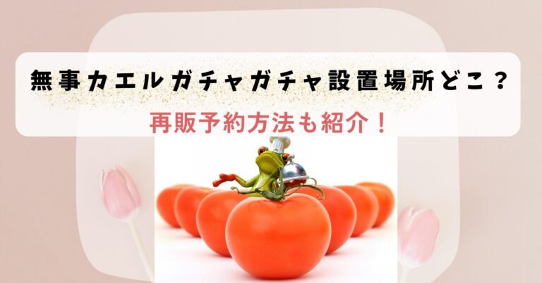無事カエルガチャガチャ設置場所どこ？再販予約方法も紹介！