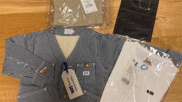 Leeキッズ福袋2021のヒッコリーのボアジャケットとポケットTシャツ・スウェット